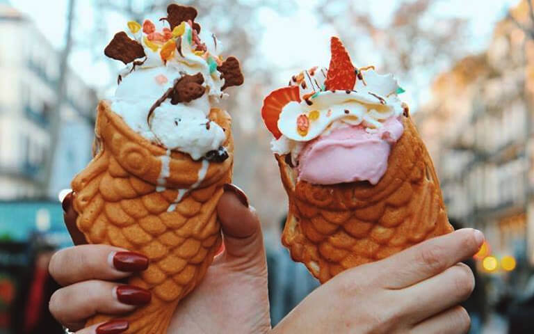 Gofres-Barcelona-con-Helado